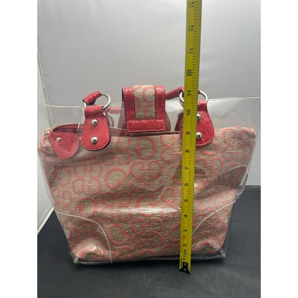 Y2K NWT Pink Guess Clear Tote Purse with Removeable Travel Bag - Picture 6 of 8